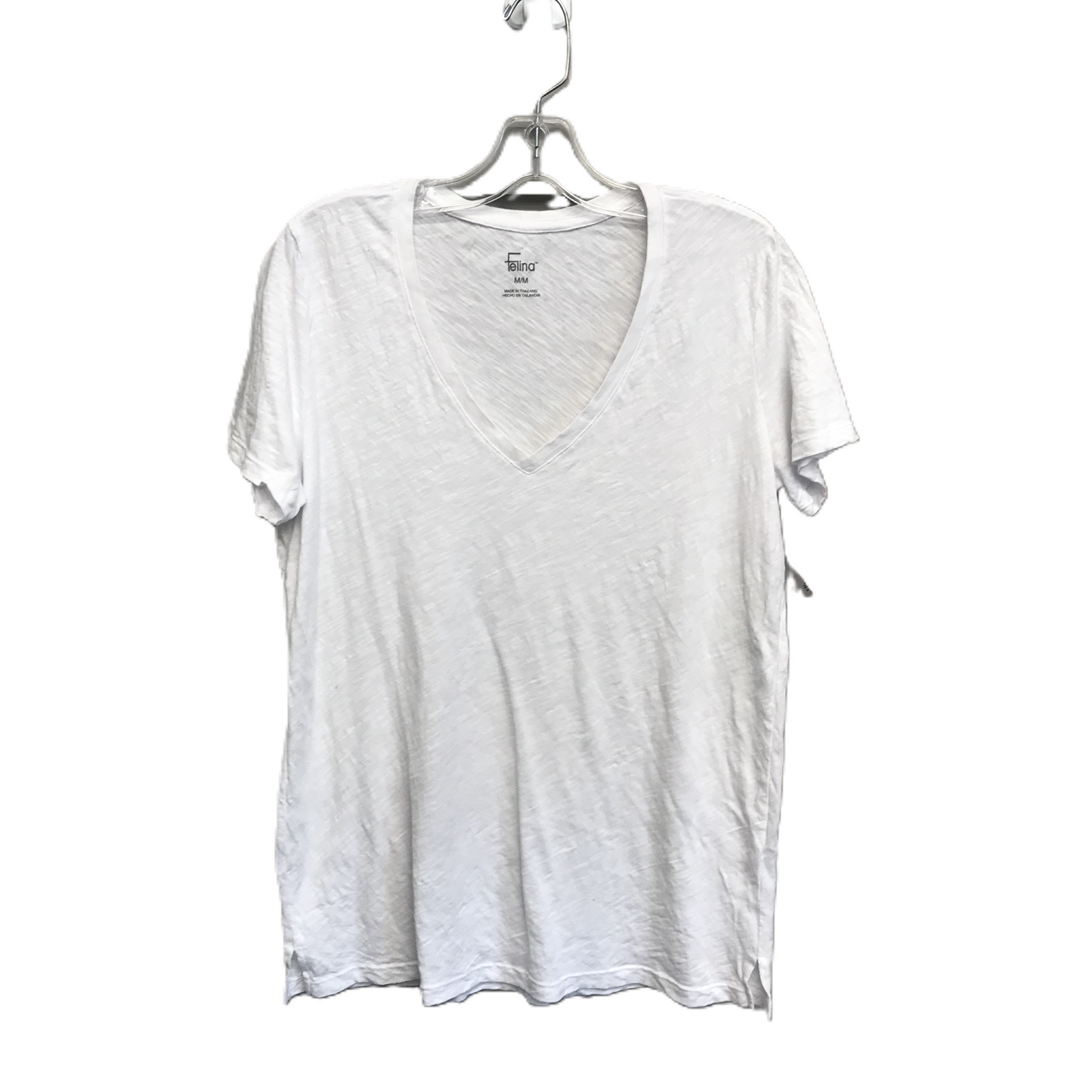 White Top Short Sleeve Basic By Felina, Size: M