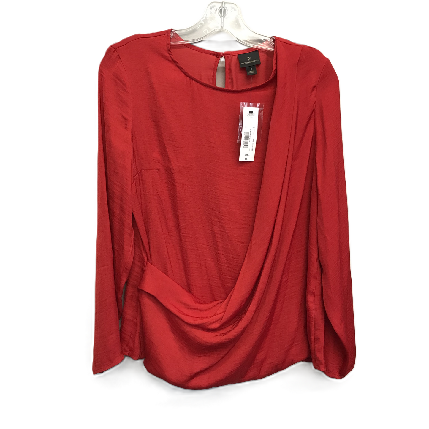 Red Top Long Sleeve By Worthington, Size: S