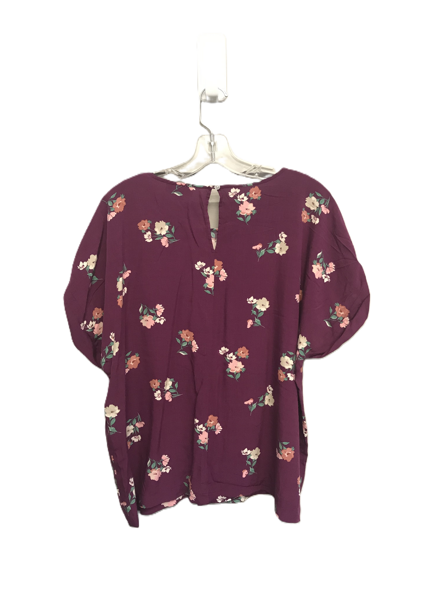 Floral Print Top Short Sleeve By Loft, Size: M