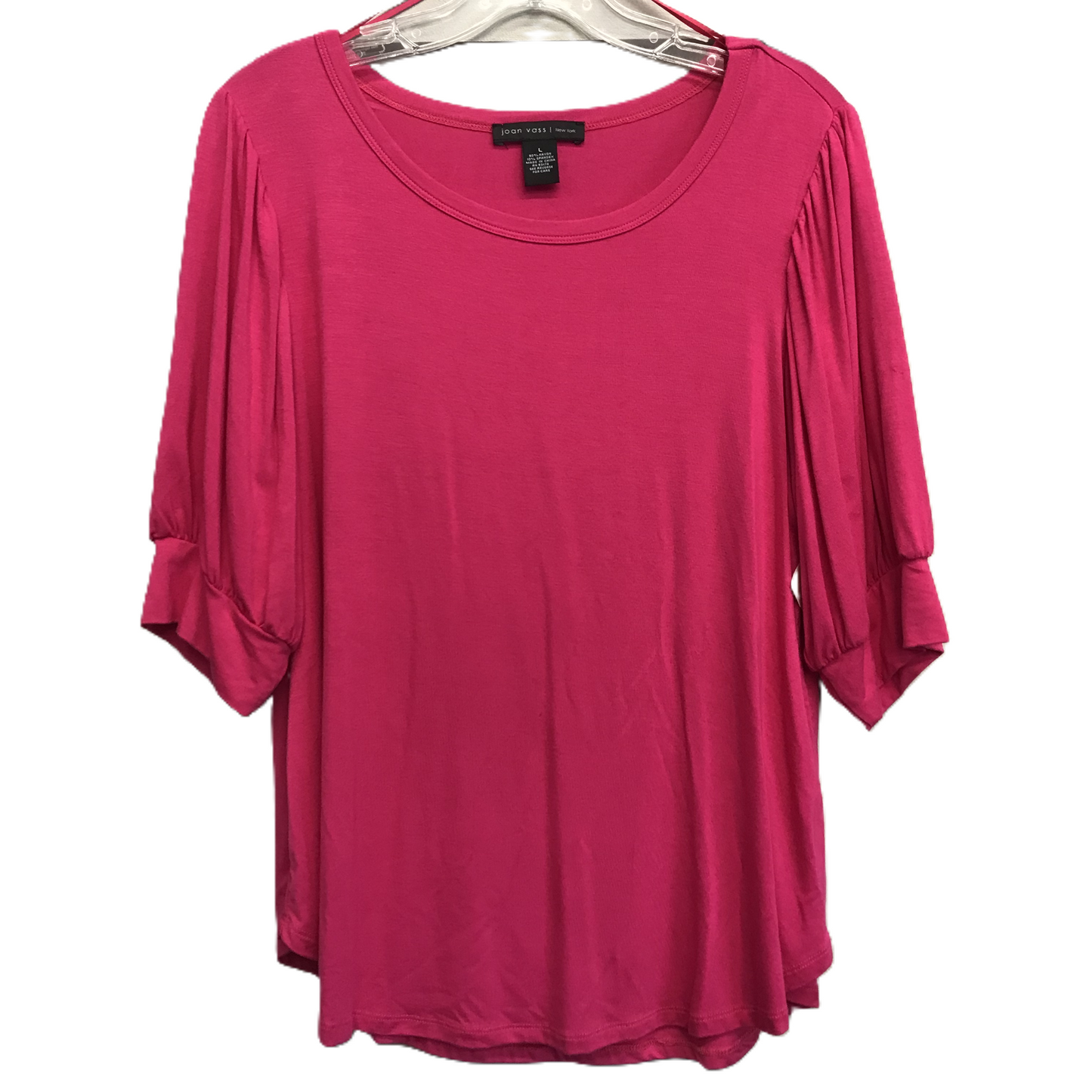 Pink Top Short Sleeve Basic By Joan Vass, Size: L