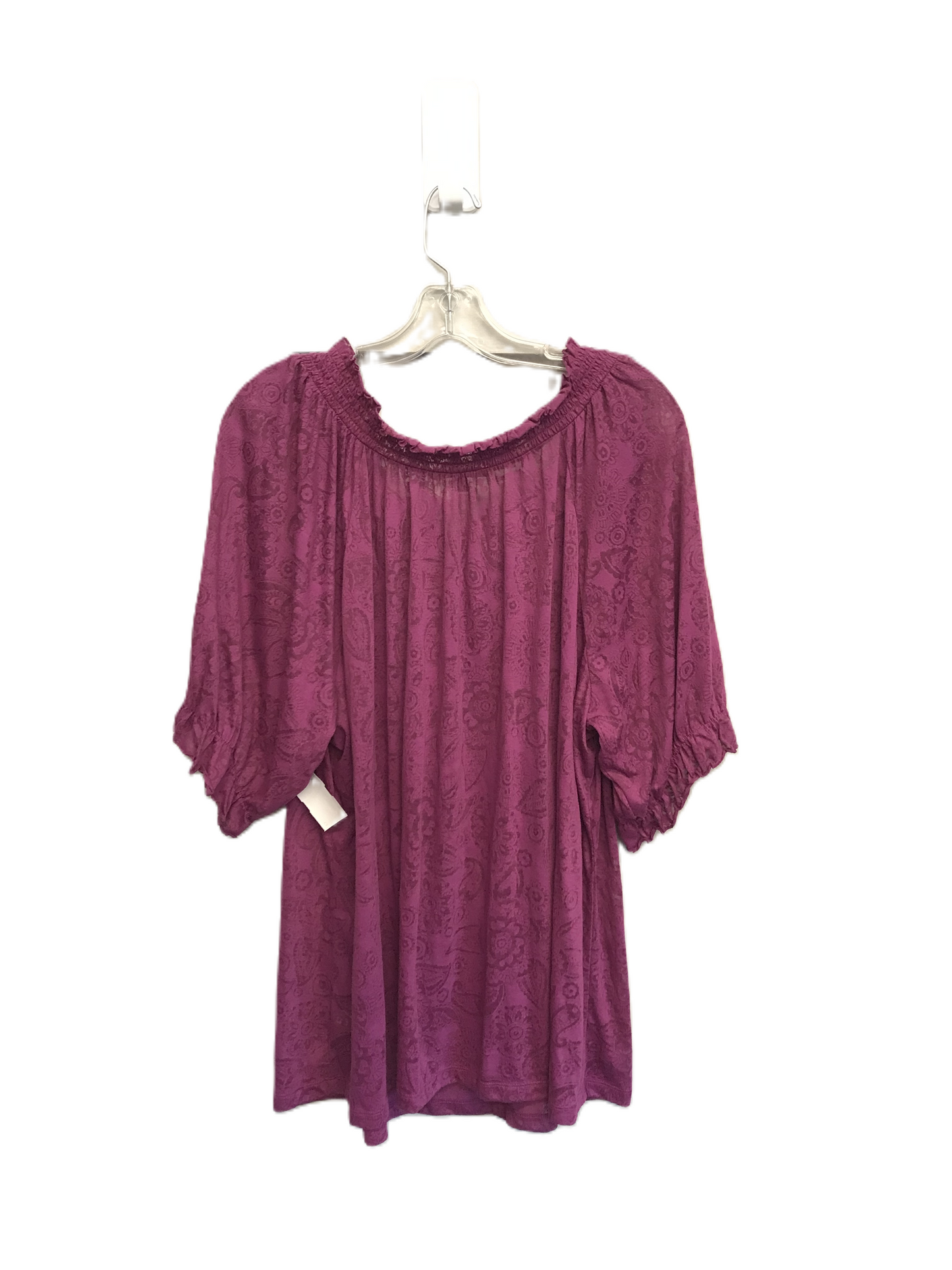 Purple Top Short Sleeve By Saint Tropez, Size: 3x