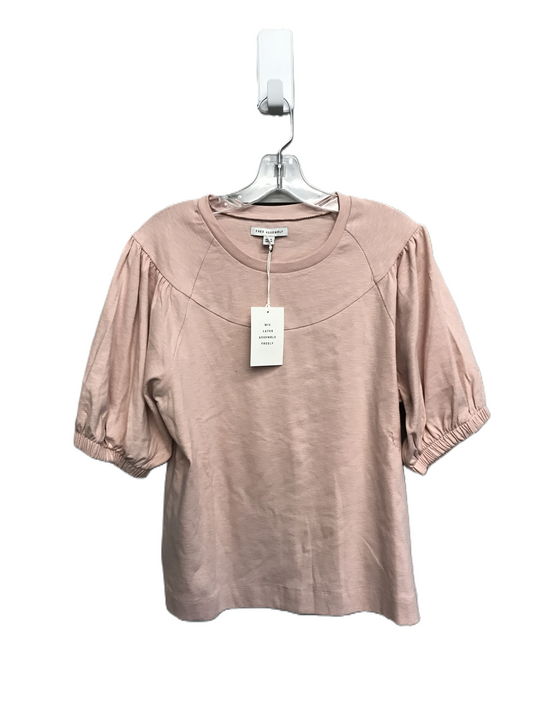 Pink Top Short Sleeve By Free Assembly, Size: L