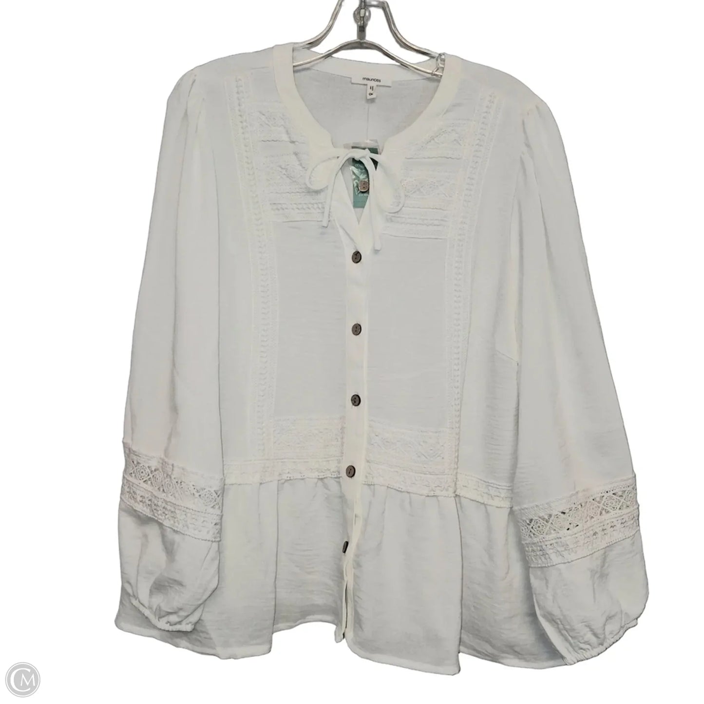 Top Long Sleeve By Maurices In White, Size: 0x