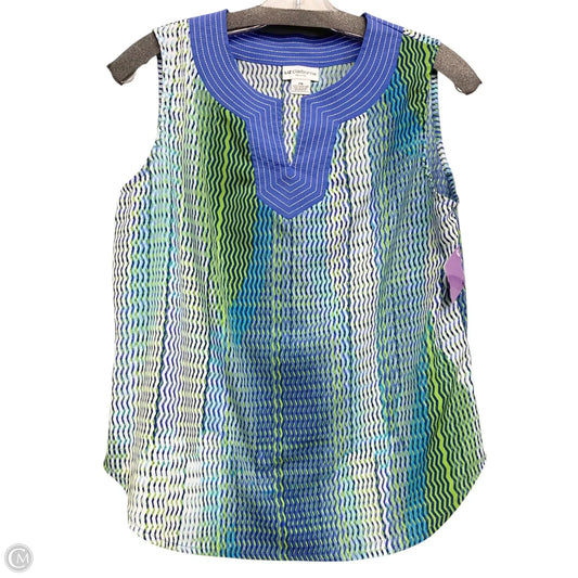 Top Sleeveless By Liz Claiborne In Blue & Green, Size: Mp