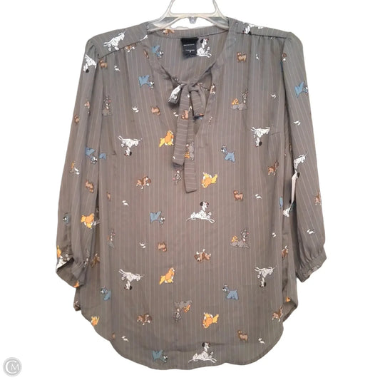 Top Long Sleeve By Disney In Grey, Size: 2x