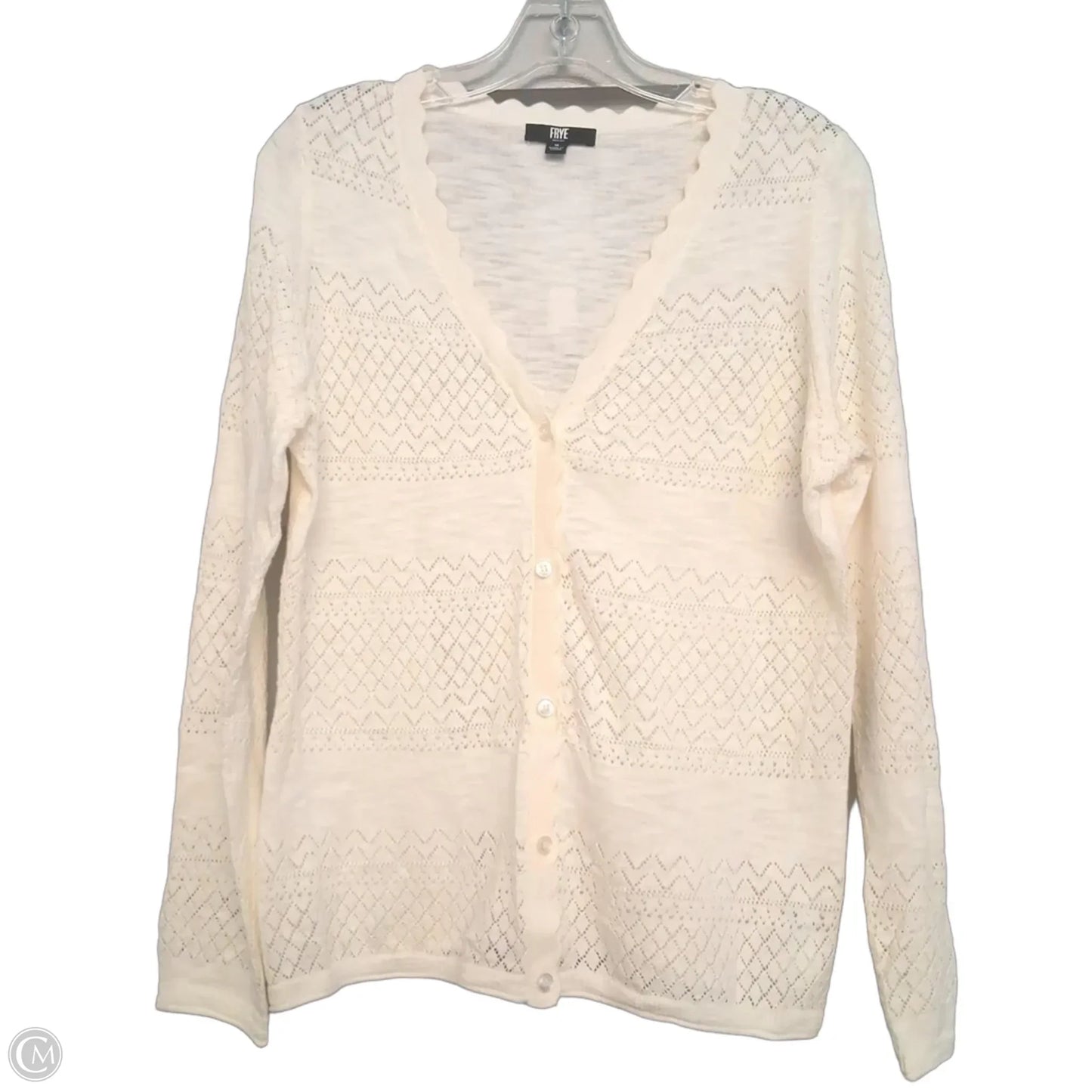 Cardigan Designer By Frye In Cream, Size: M