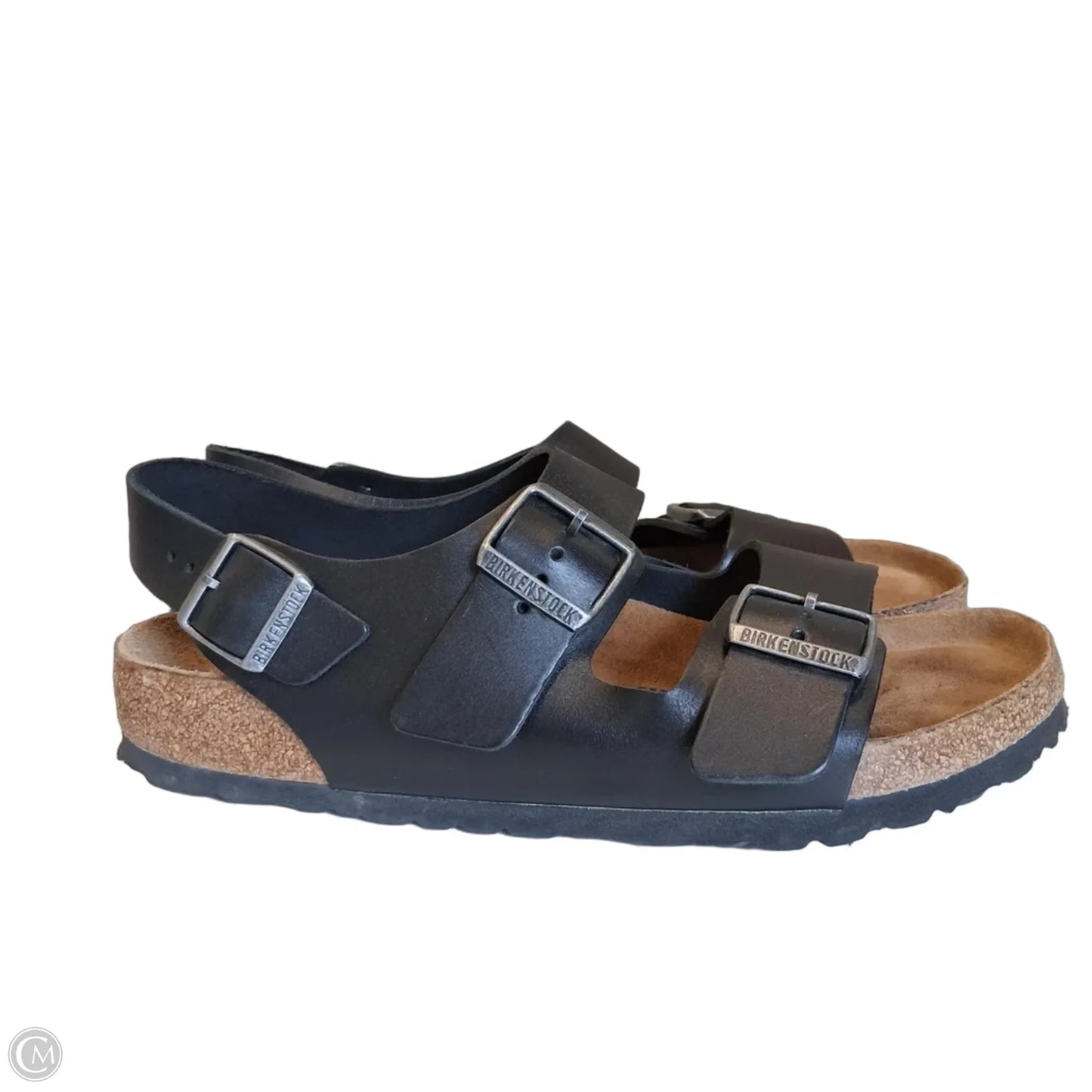 Sandals Flats By Birkenstock In Black, Size: 10
