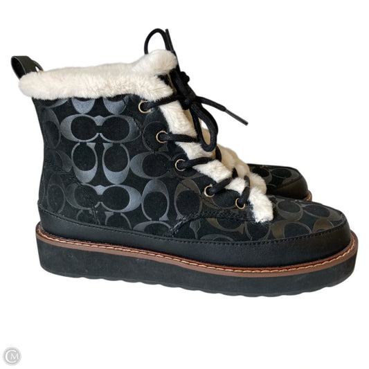 Boots Designer By Coach In Black, Size: 7.5