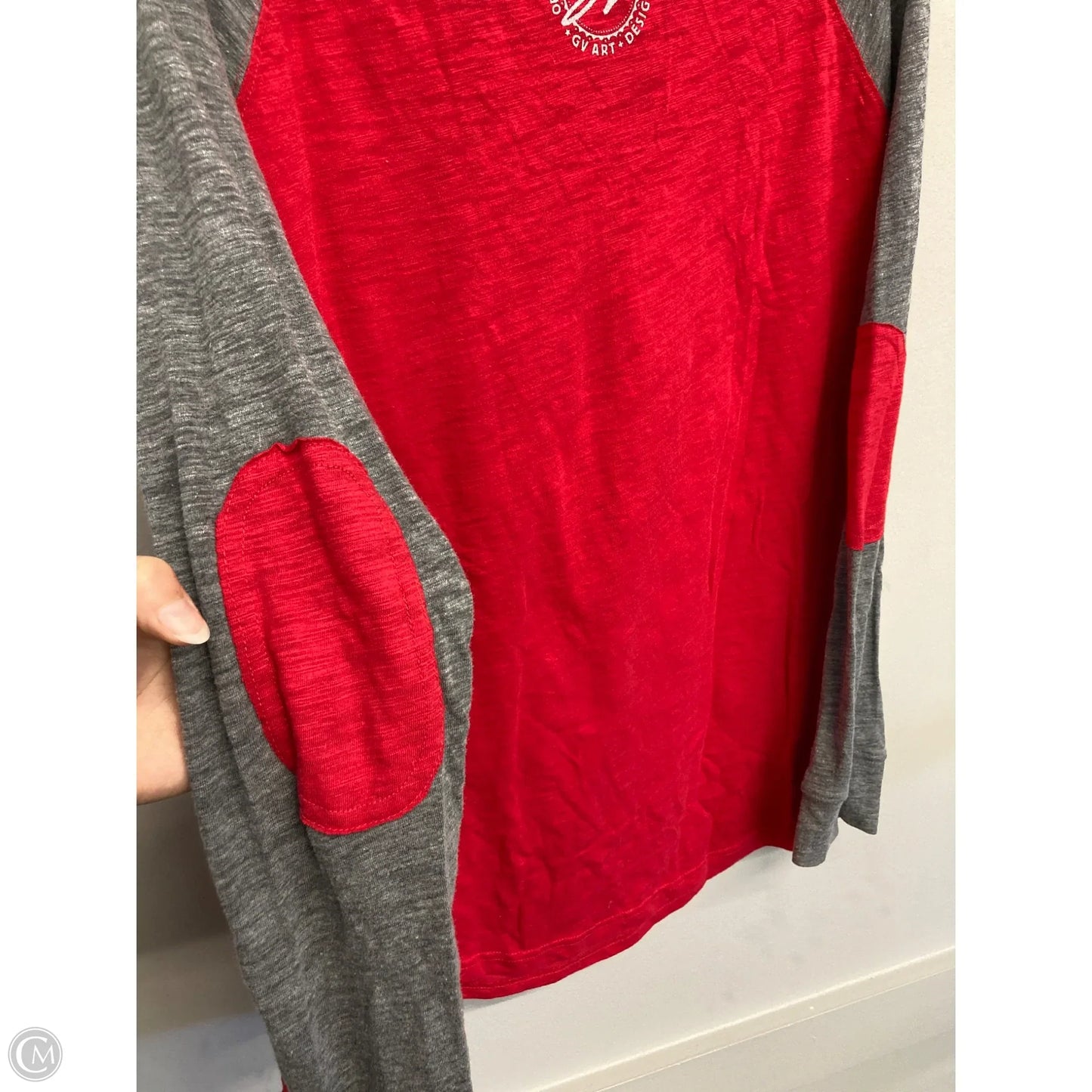 Top Long sleeve  By Boxercraft In Grey & Red, Size: Xl