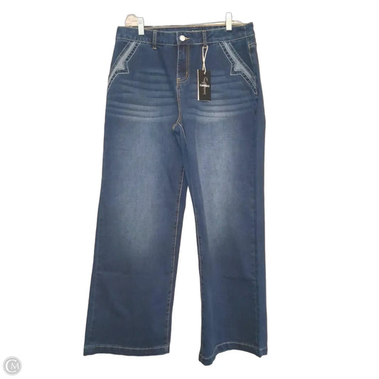 Jeans Wide Leg By Cme In Blue Denim, Size: 16