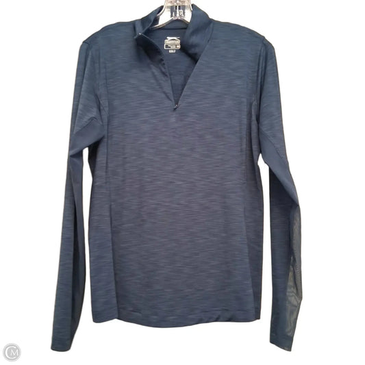 Athletic Top Long Sleeve Collar By Slazenger In Blue, Size: M