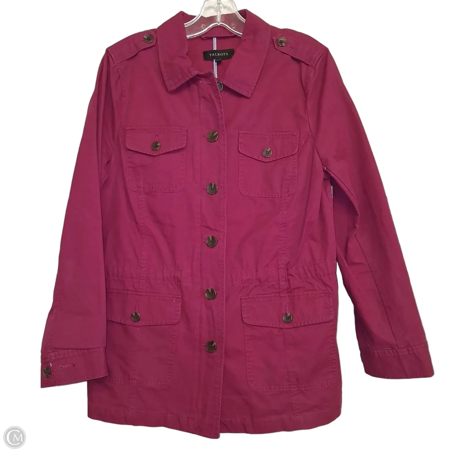 Jacket Utility By Talbots In Maroon, Size: L