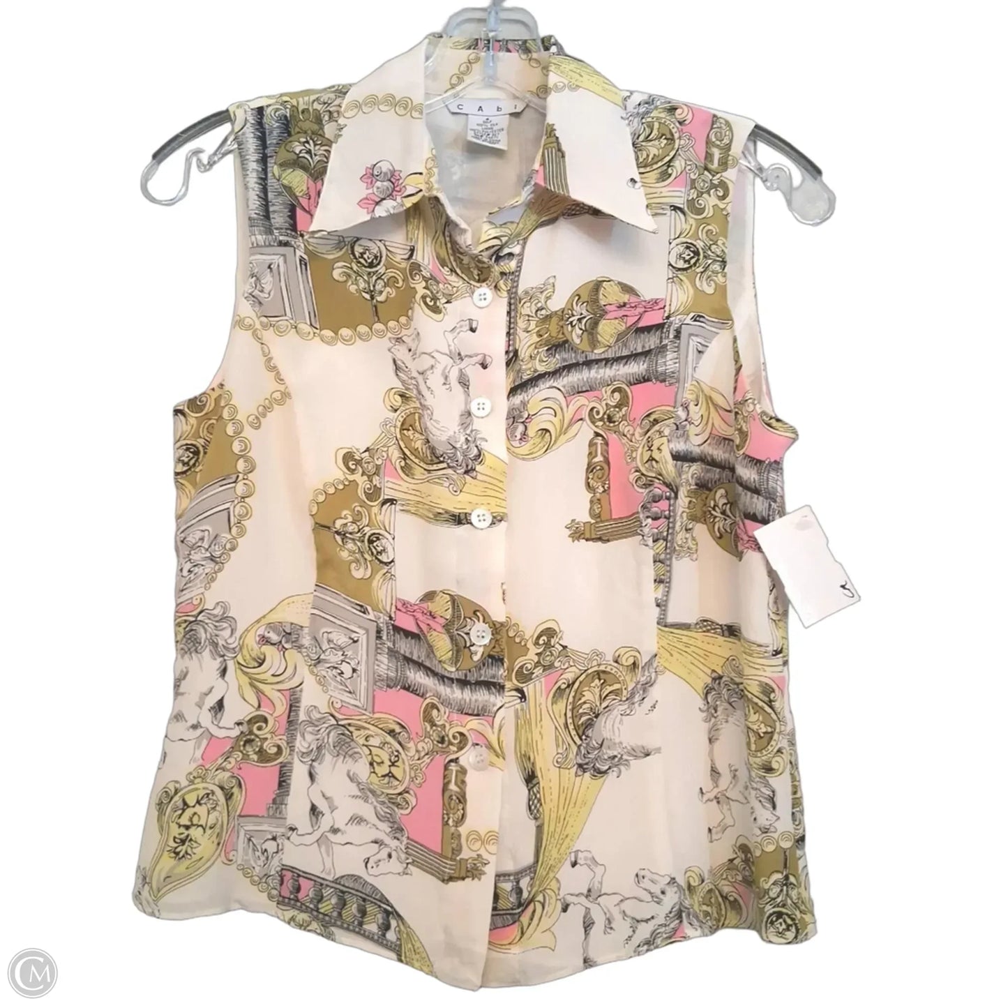 Top Sleeveless By Cabi In Cream, Size: 4