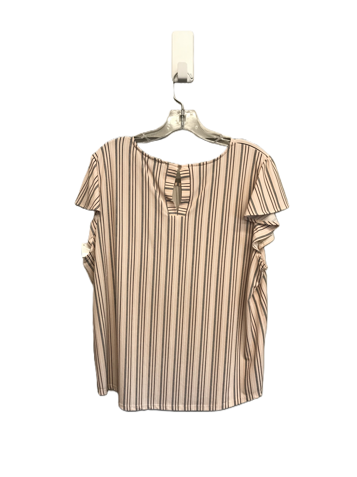 Striped Pattern Top Short Sleeve By Adrianna Papell, Size: Xl