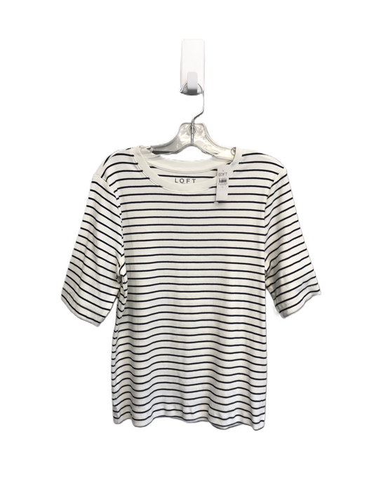 Striped Pattern Top Short Sleeve By Loft, Size: Xl