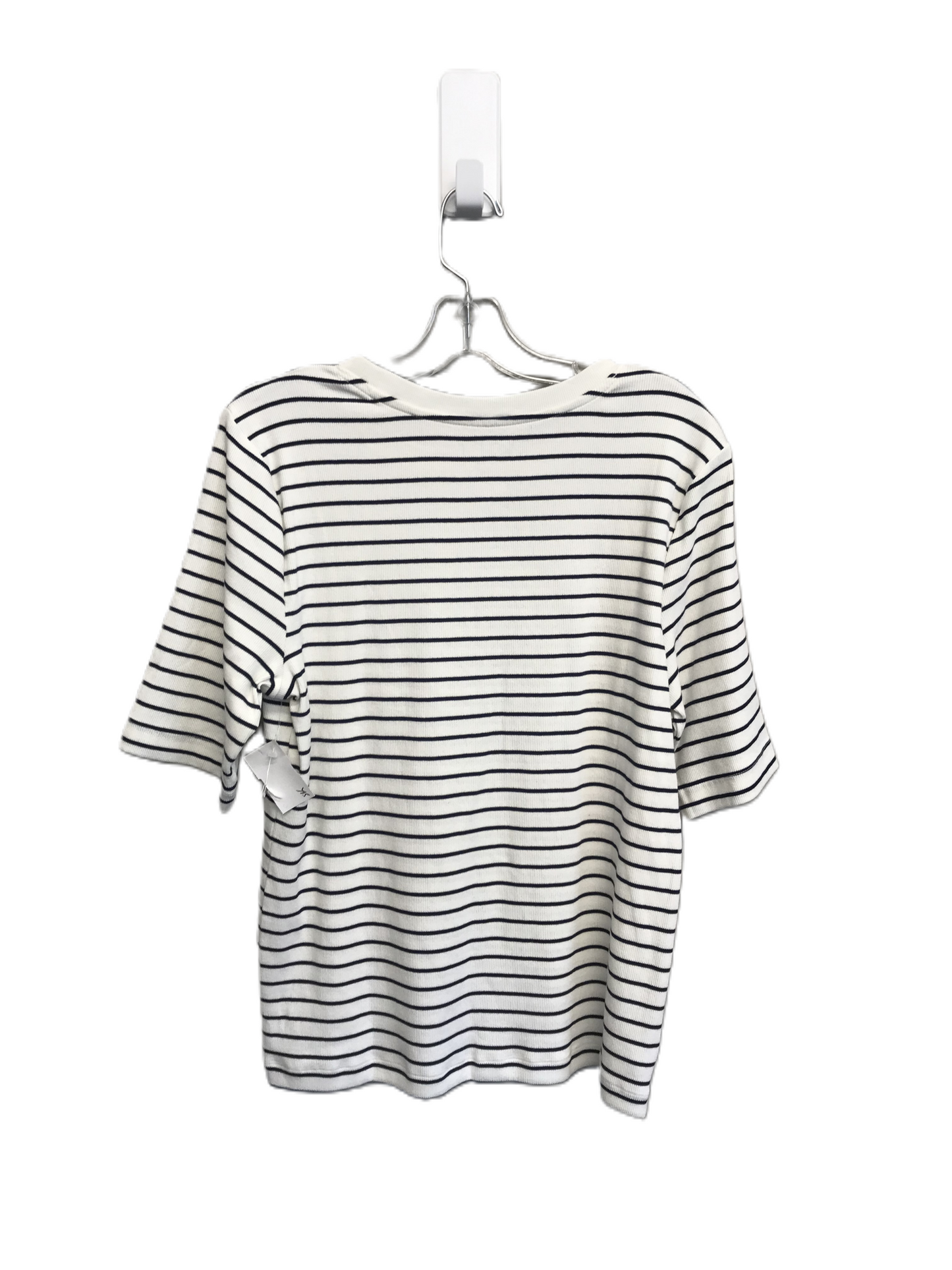 Striped Pattern Top Short Sleeve By Loft, Size: Xl