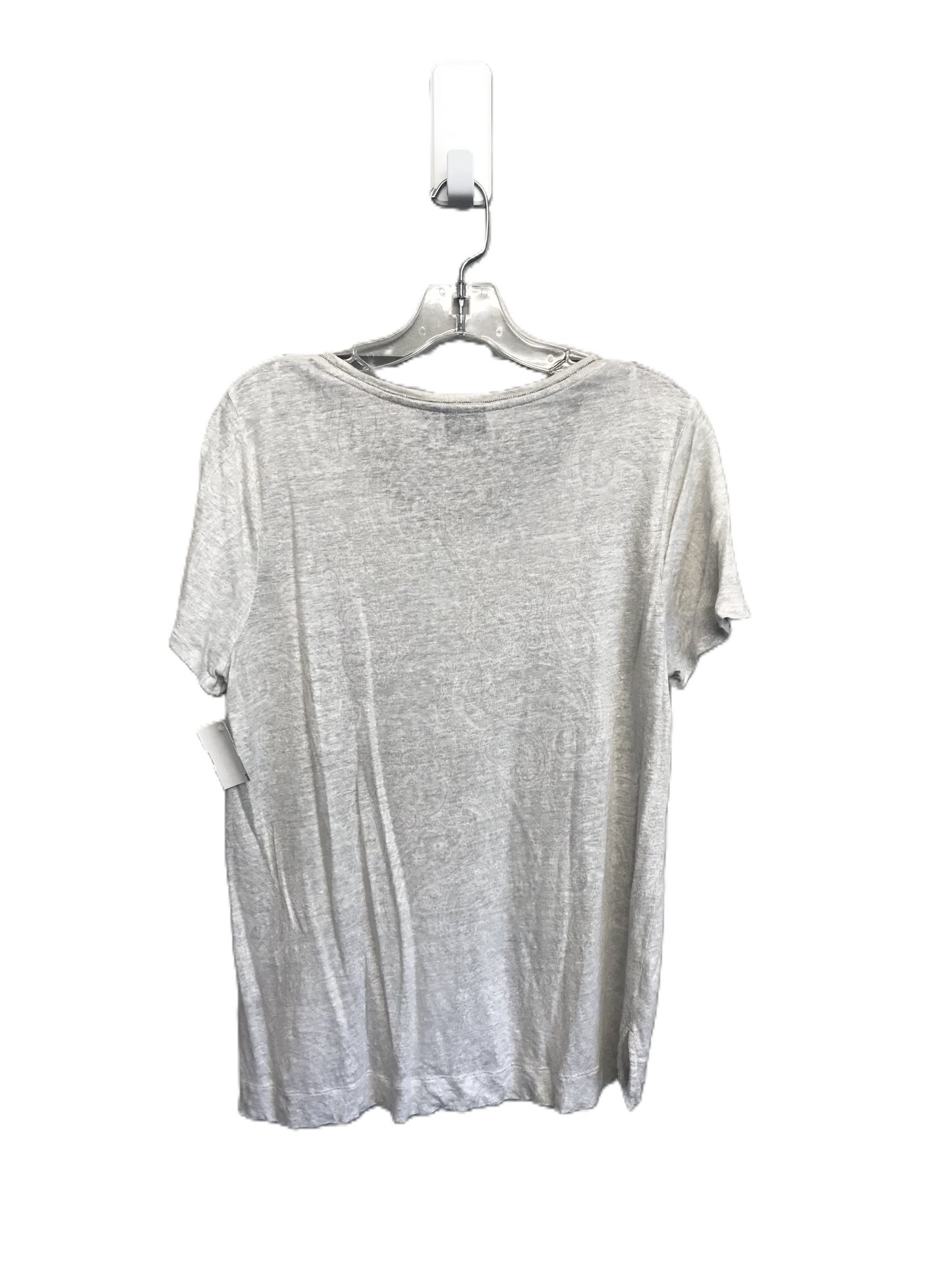 Grey Top Short Sleeve By Kenar, Size: L