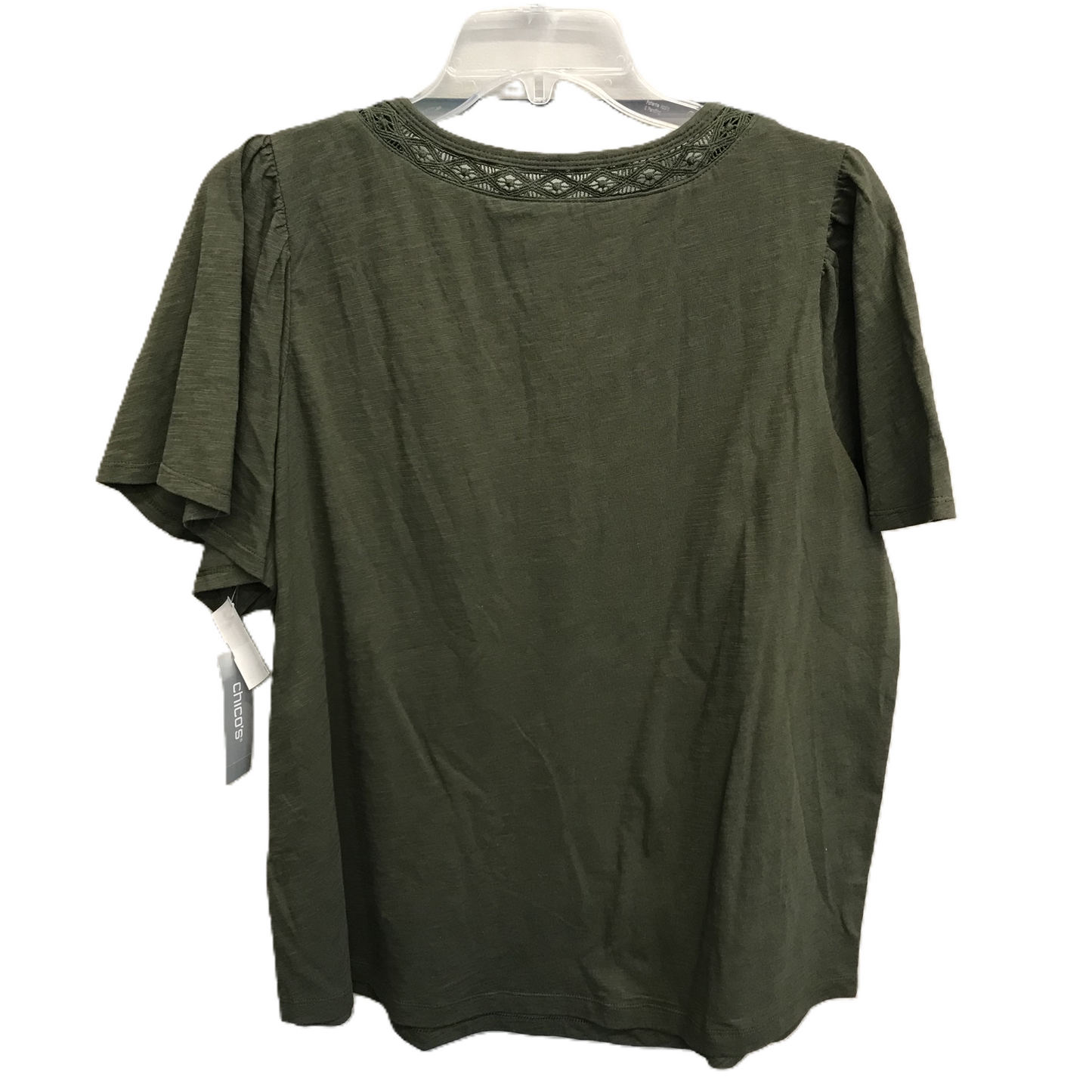 Green Top Short Sleeve Basic By Chicos, Size: L