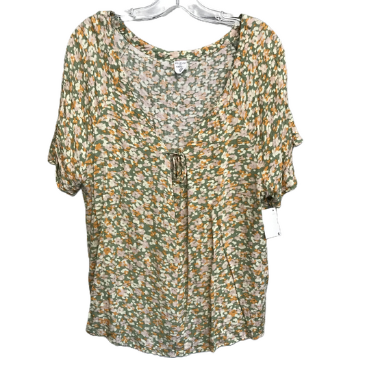 Floral Print Top Short Sleeve By Melrose And Market, Size: L
