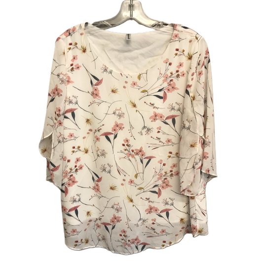 Floral Print Top Short Sleeve By Neimeiwu, Size: M