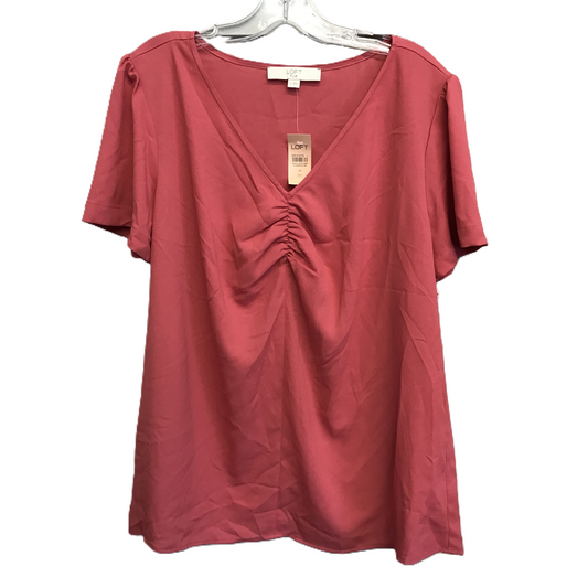 Pink Top Short Sleeve By Loft, Size: L