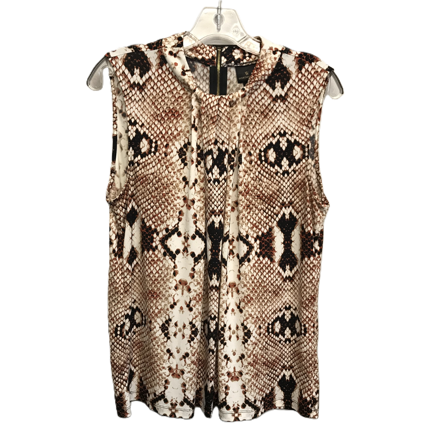 Snakeskin Print Top Sleeveless By Worthington, Size: L