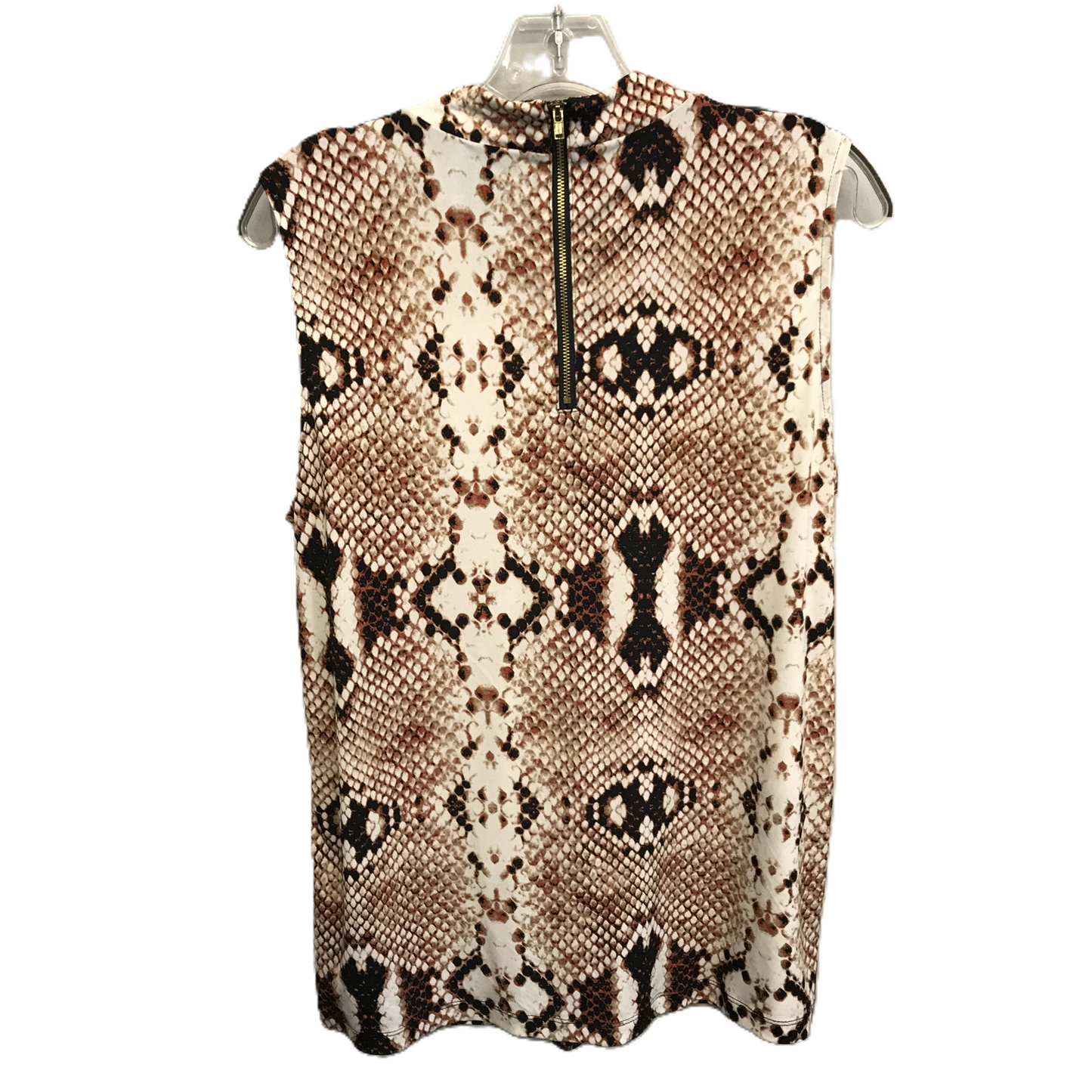 Snakeskin Print Top Sleeveless By Worthington, Size: L