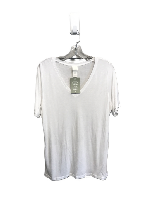 White Top Short Sleeve Basic By H&m, Size: M