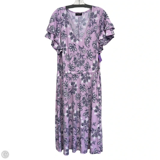 Dress Casual Short By Lane Bryant In Purple & White, Size: 1x