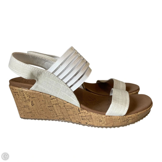 Sandals Heels Wedge By Skechers In Cream, Size: 9