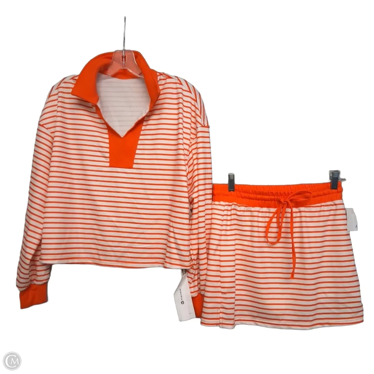 Top 2pc Long Sleeve In Striped Pattern, Size: S