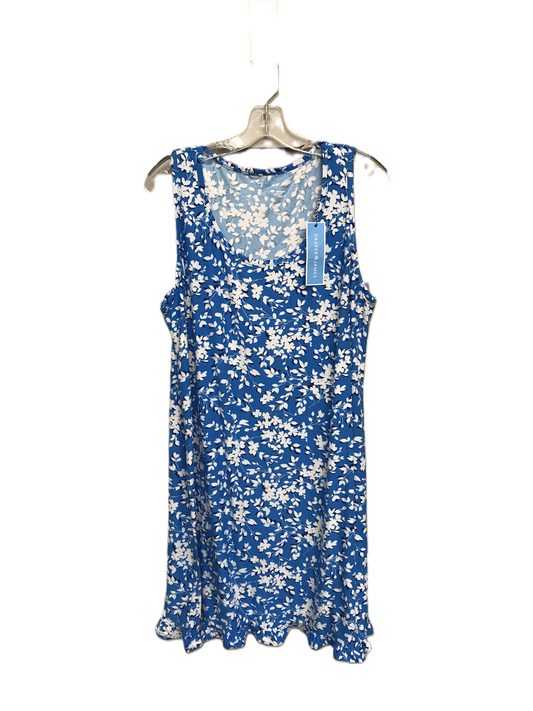 Blue & White Dress Casual Midi By Draper James, Size: L