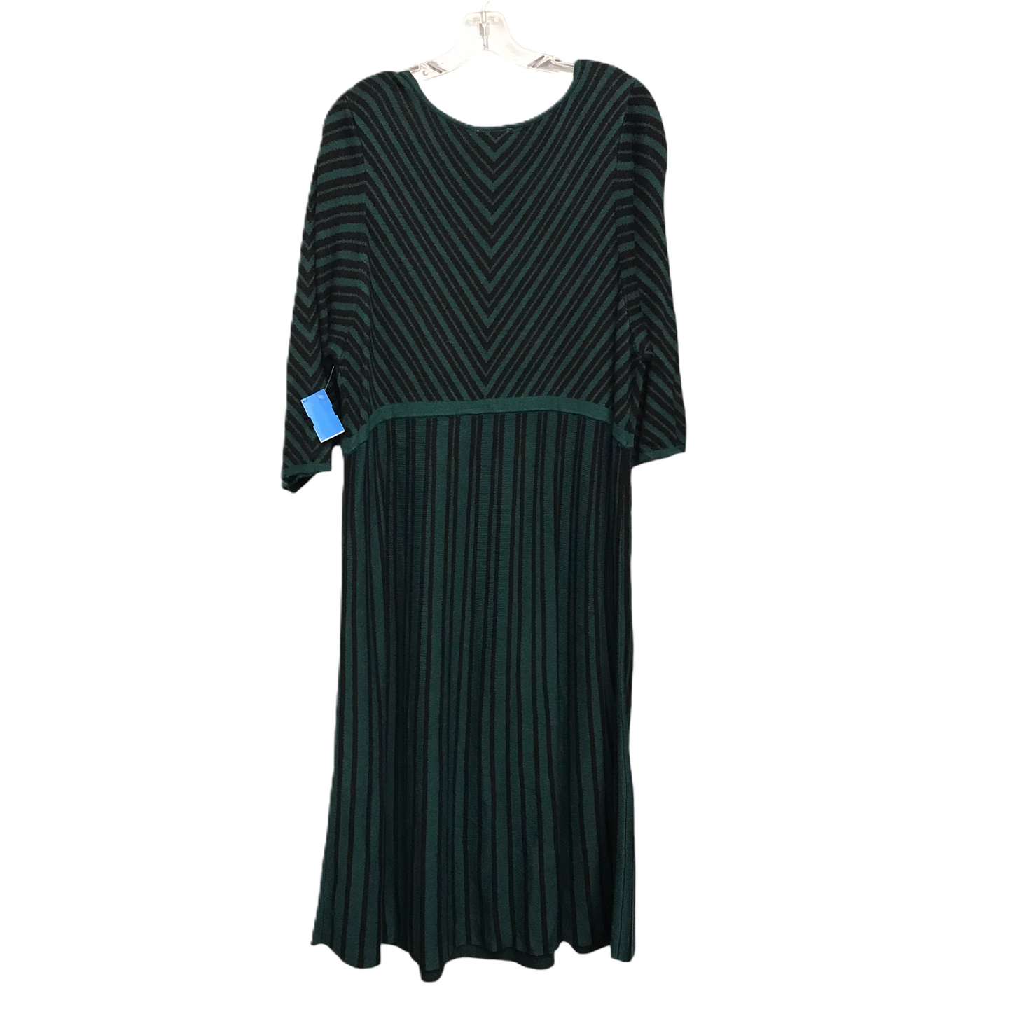 Dress Casual Midi By Catherines In Black & Green, Size: 1x