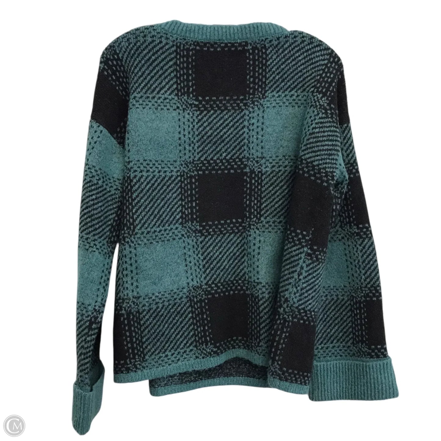 Sweater By Ana In Black & Green, Size: L