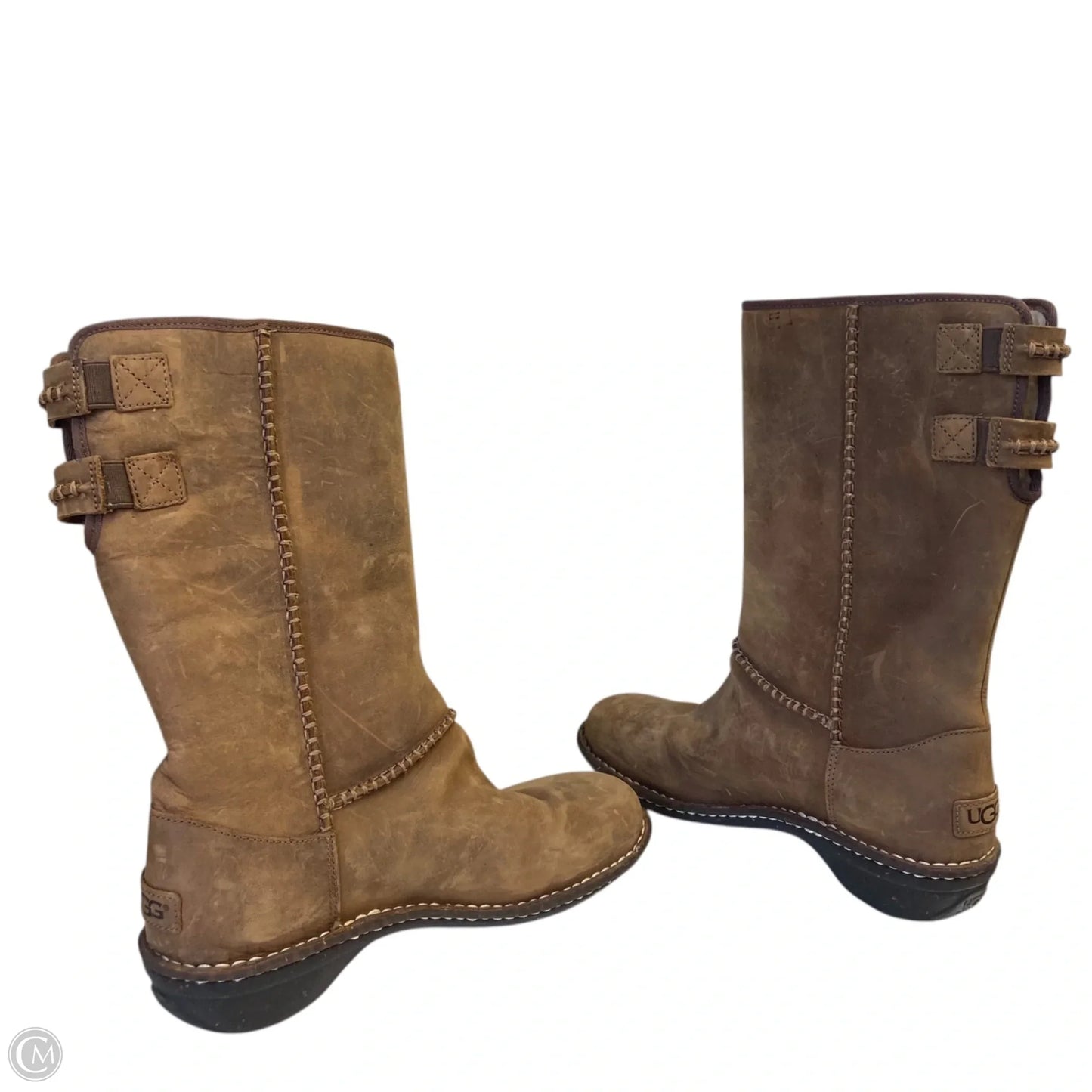 Boots Designer By Ugg In Brown, Size: 10