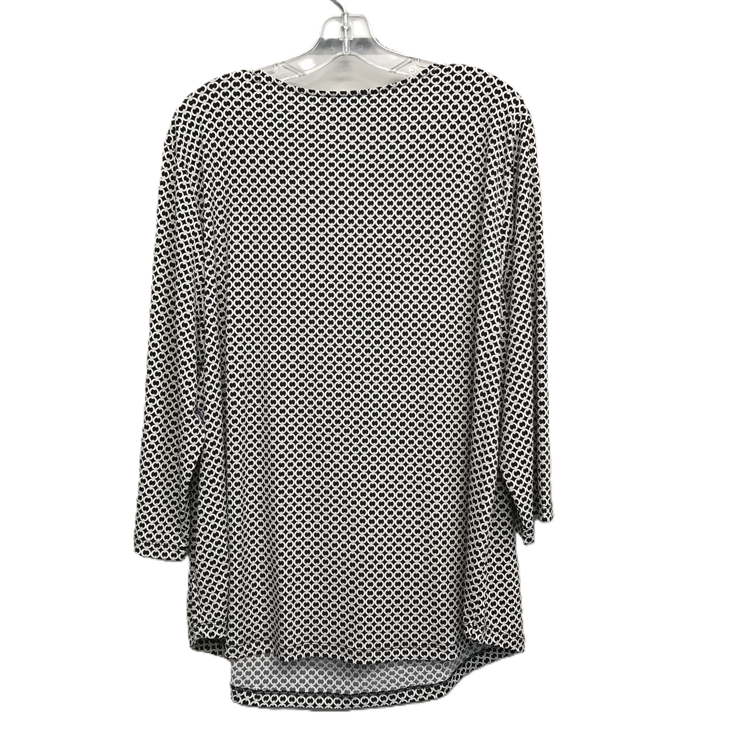 Top 3/4 Sleeve By Liz Claiborne In Black & White, Size: 3x