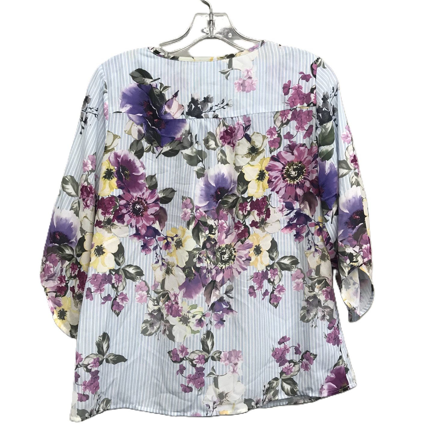 Top 3/4 Sleeve By Christopher And Banks In Floral Print, Size: S