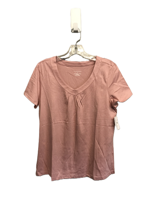 Pink Top Short Sleeve Basic By Christopher And Banks, Size: M