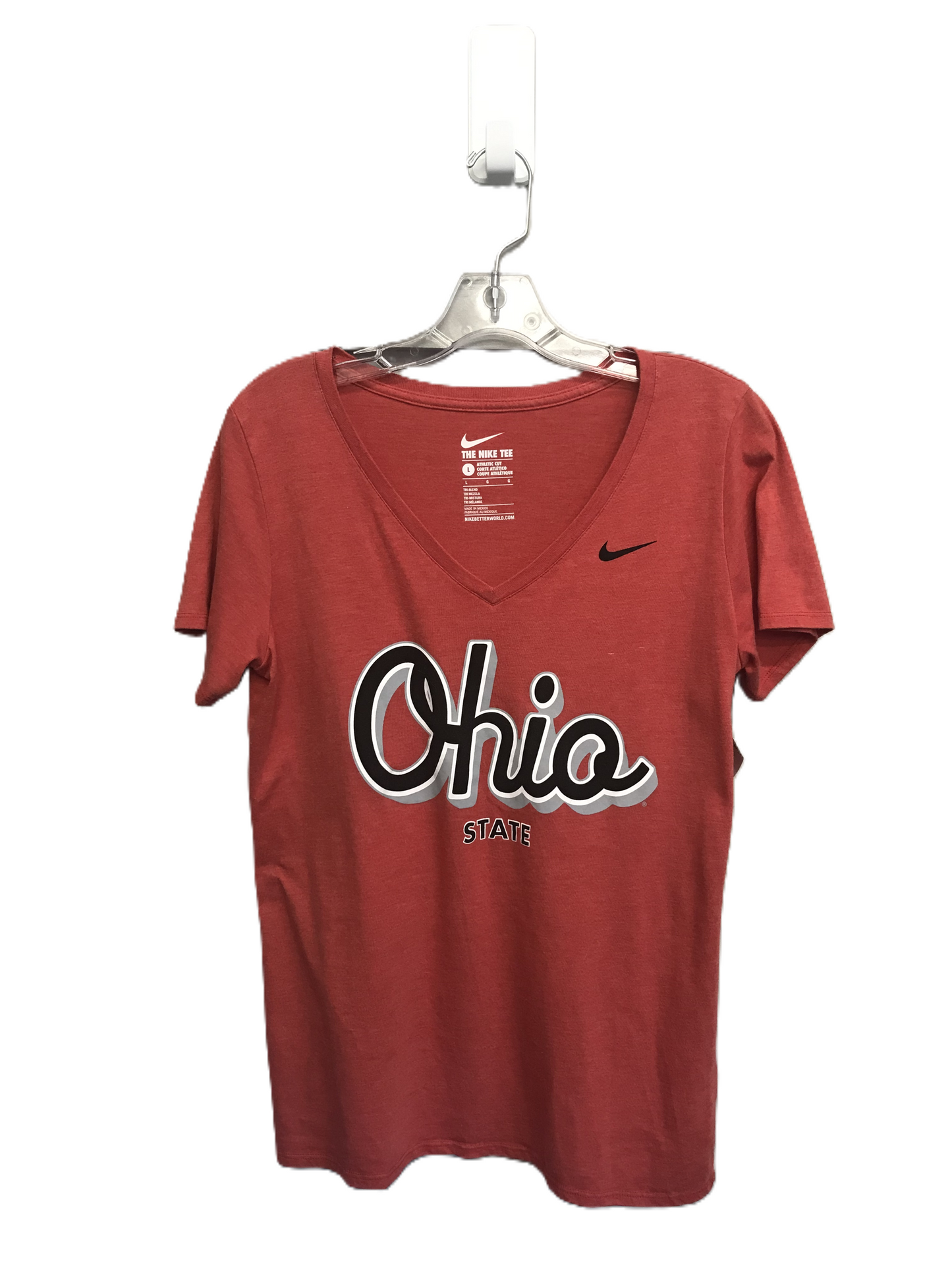 Red Top Short Sleeve Basic By Nike Apparel, Size: L