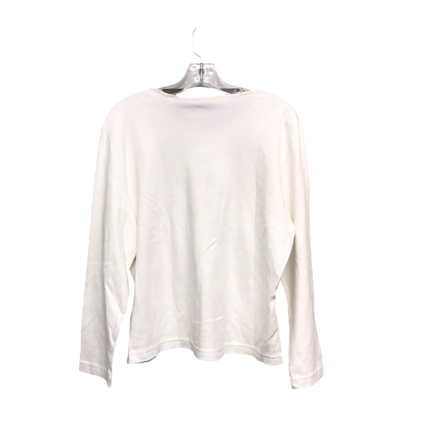 Top Long Sleeve Basic By Liz Claiborne In White, Size: Xl