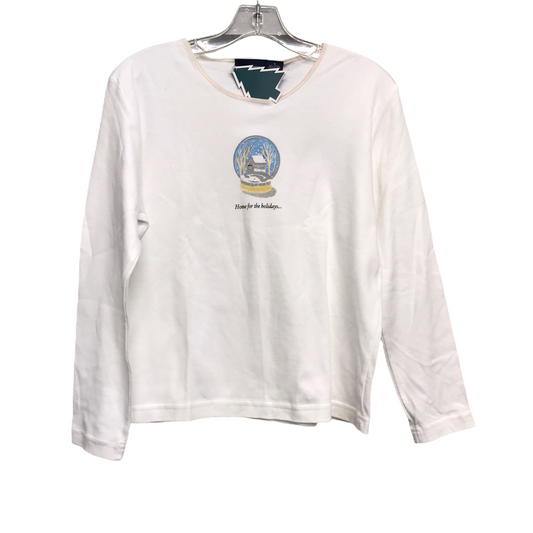 Top Long Sleeve Basic By Liz Claiborne In White, Size: S