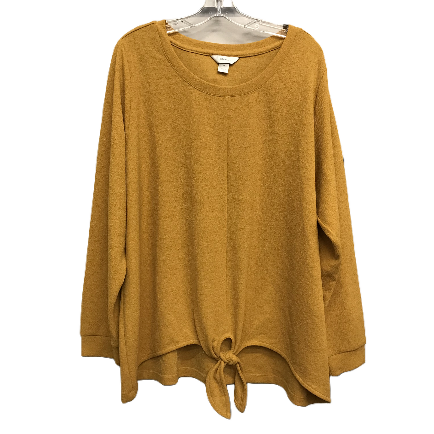 Top Long Sleeve By Cj Banks In Gold, Size: 2x