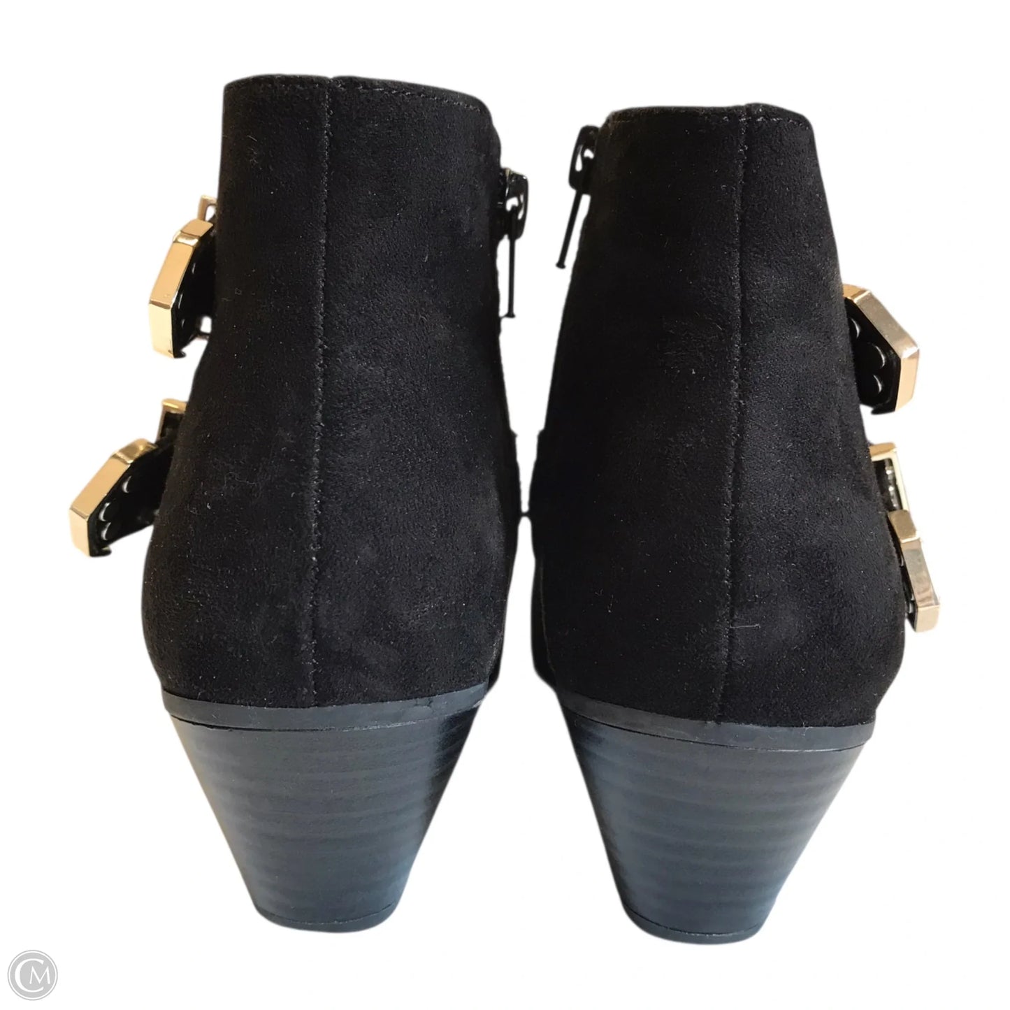 Boots Ankle Heels By Inc In Black & Gold, Size: 8