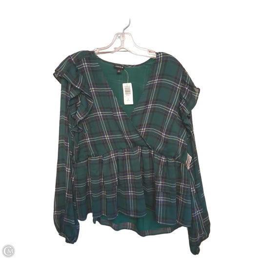 Top Long Sleeve By Torrid In Plaid Pattern, Size: 1x