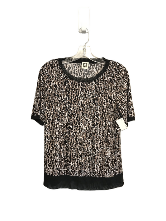 Black & Brown Top Short Sleeve By Anne Klein, Size: S