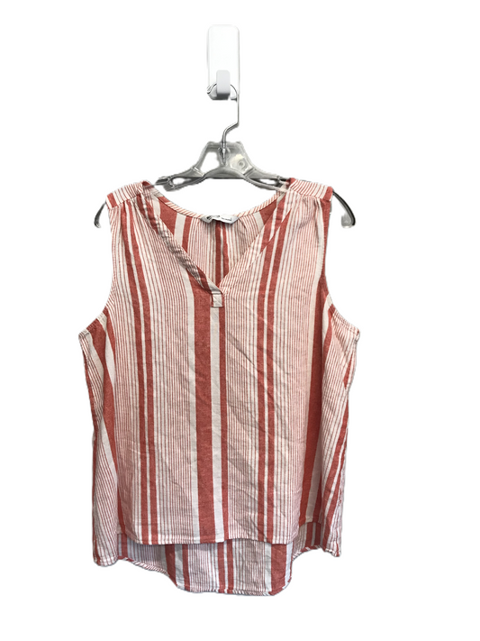 Red & White Top Sleeveless By Sonoma, Size: L