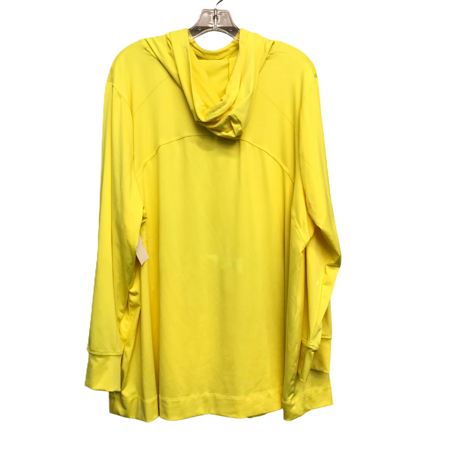 Athletic Top Long Sleeve Hoodie By Catherines In Yellow, Size: 2x