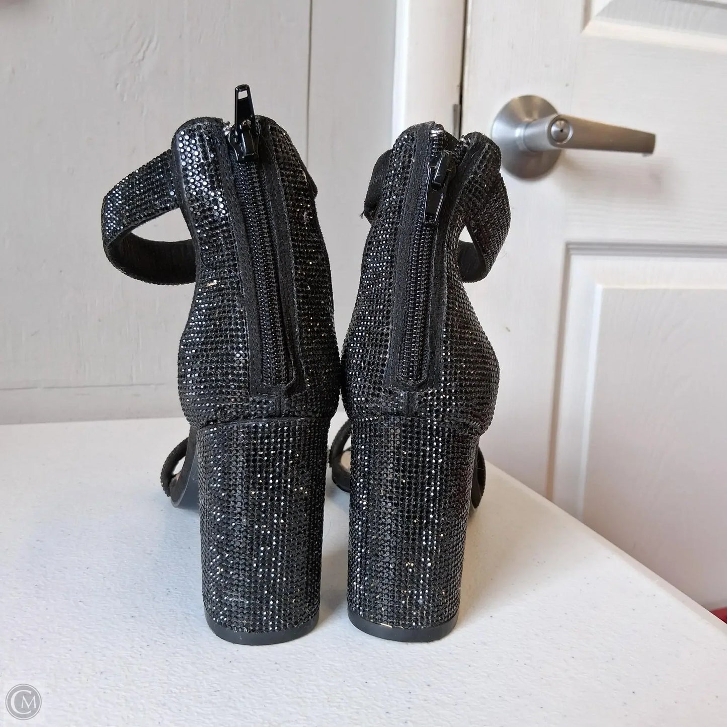 Sandals Heels Block By White House Black Market In Black, Size: 8