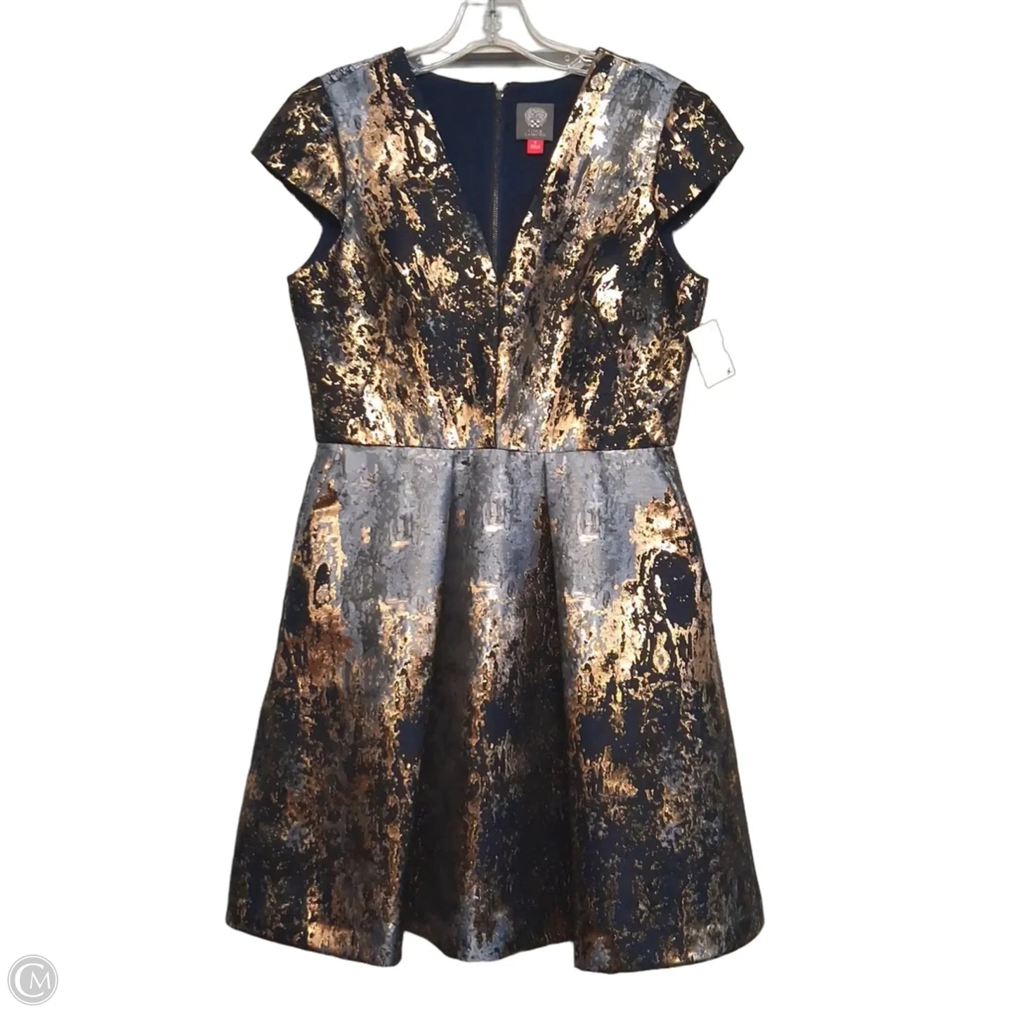 Dress Party Short By Vince Camuto In Blue & Gold, Size: S