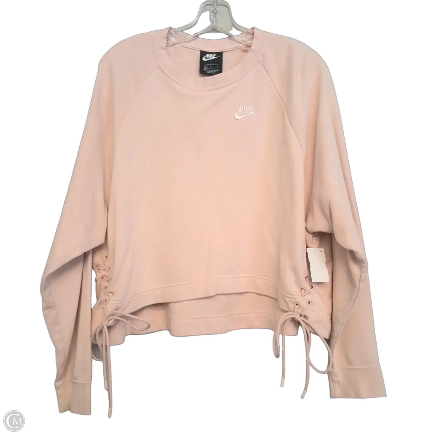 Athletic Sweatshirt Crewneck By Nike In Pink, Size: L